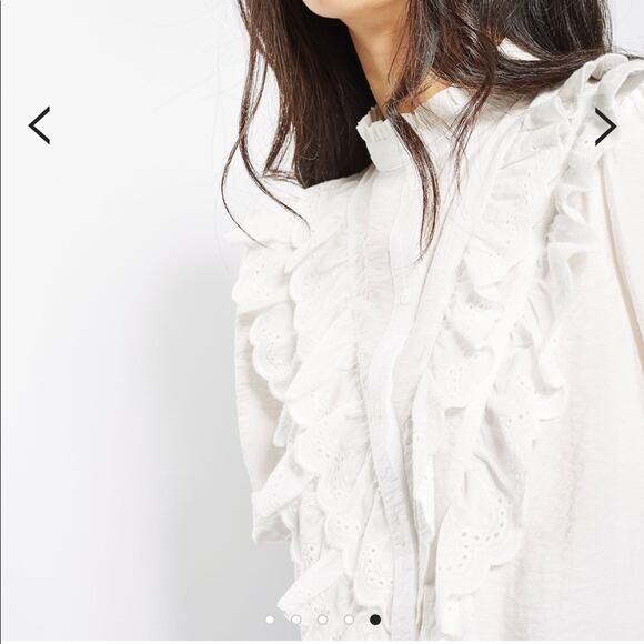 Topshop Bib Frill Shirt Dress - Picture 4 of 7